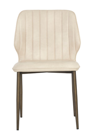   Modern European furniture - Channeled Leather Look Dining Chairs (2) - www.oroa.com | Oroa.com