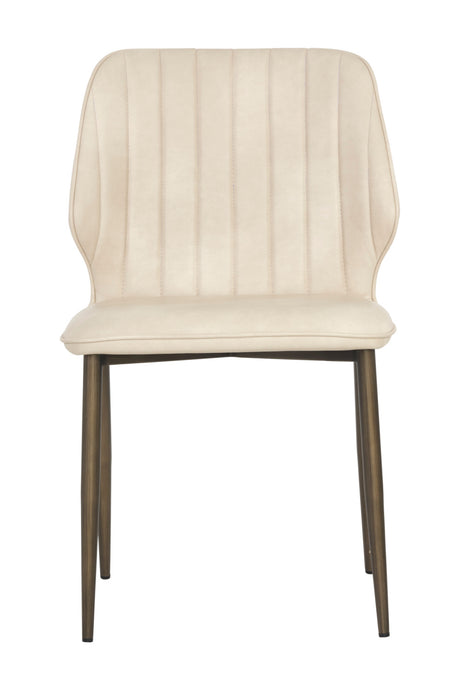   Modern European furniture - Channeled Leather Look Dining Chairs (2) - www.oroa.com | Oroa.com