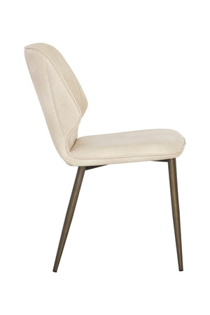   Modern European furniture - Channeled Leather Look Dining Chairs (2) - www.oroa.com | Oroa.com