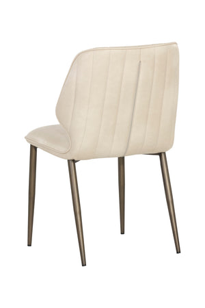   Modern European furniture - Channeled Leather Look Dining Chairs (2) - www.oroa.com | Oroa.com