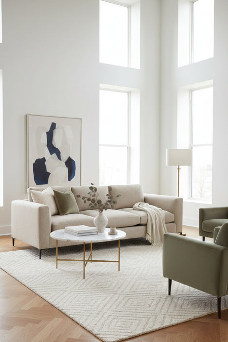  Modern European furniture - Fabric Sofa with Reversible Cushions - www.oroa.com | Oroa.com