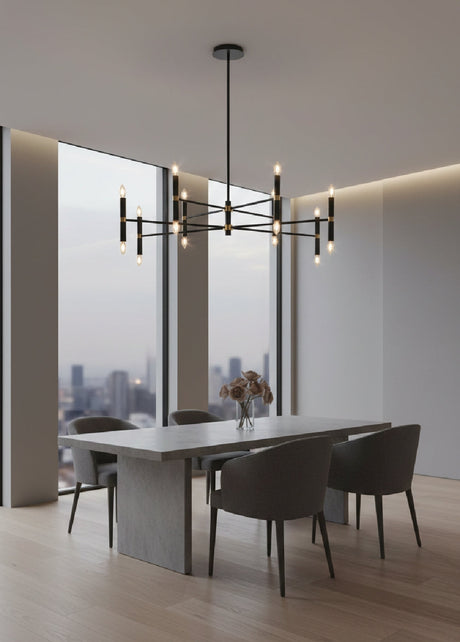   Modern European furniture - Black Tubes 16-Light Chandelier - www.oroa.com | Oroa.com