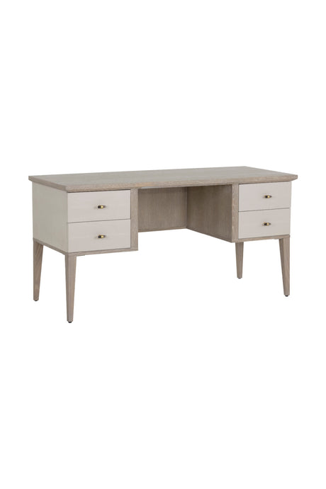   Modern European furniture - Cream Shagreen 4-Drawer Desk - www.oroa.com | Oroa.com