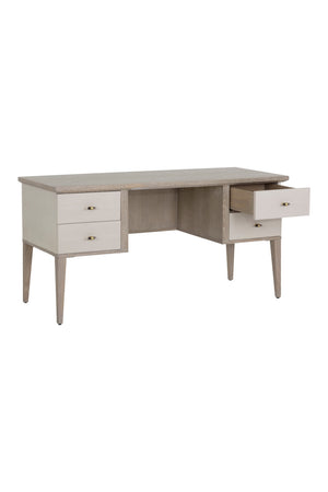   Modern European furniture - Cream Shagreen 4-Drawer Desk - www.oroa.com | Oroa.com