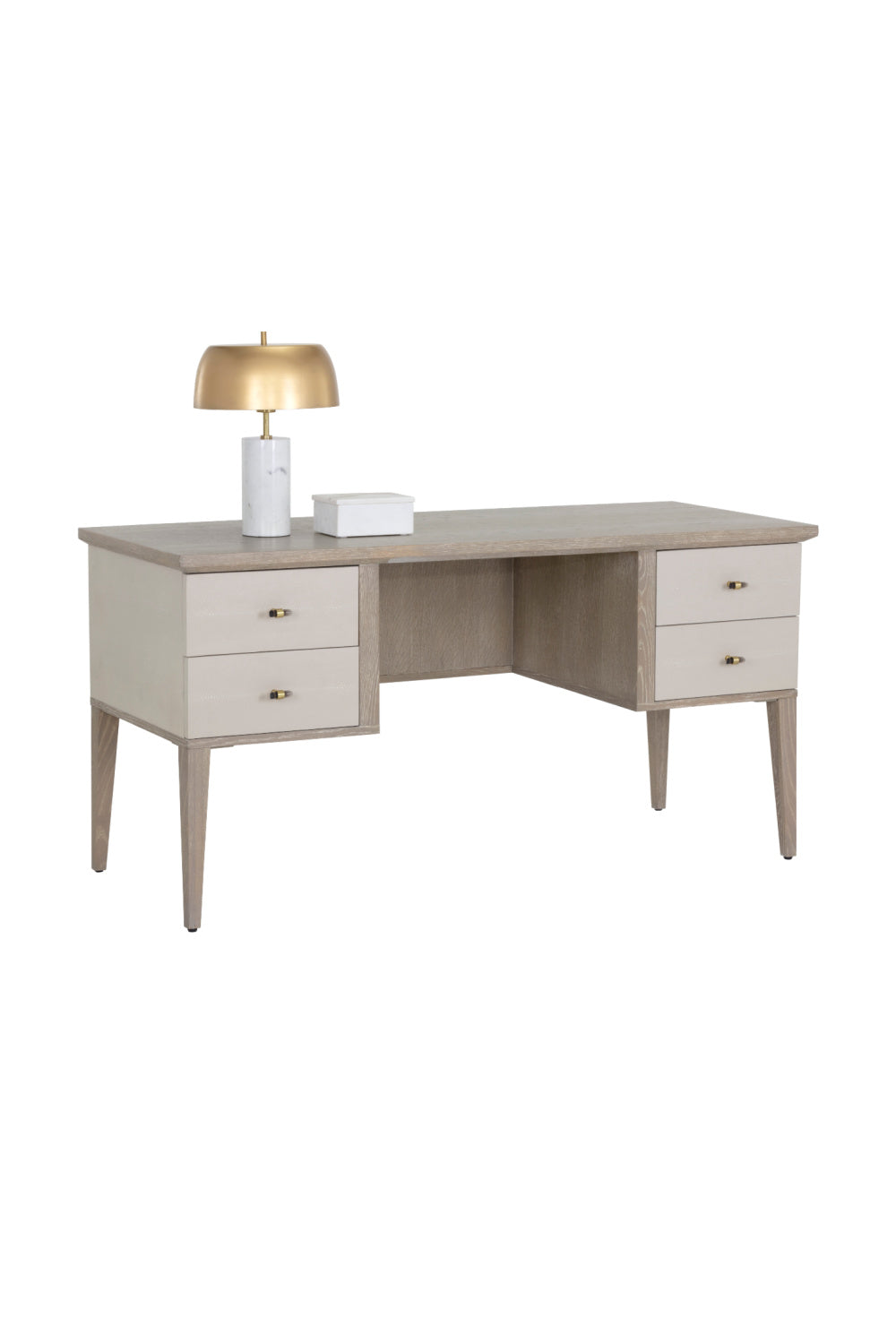   Modern European furniture - Cream Shagreen 4-Drawer Desk - www.oroa.com | Oroa.com
