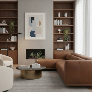   Modern European furniture - Brown Leather Chaise Sofa - www.oroa.com | Oroa.com