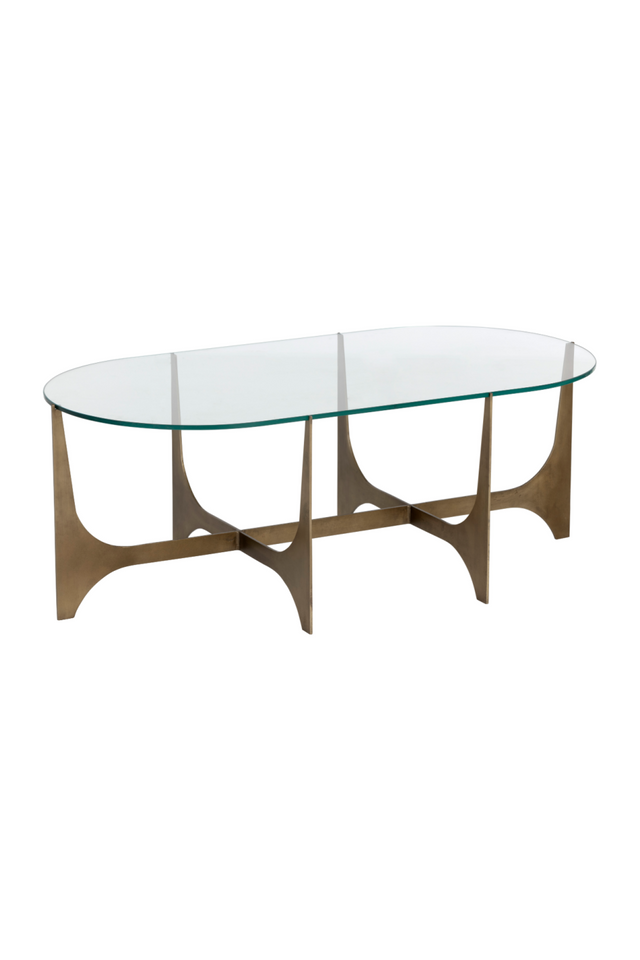 Modern European furniture - Oval Clear Glass Coffee Table - www.oroa.com