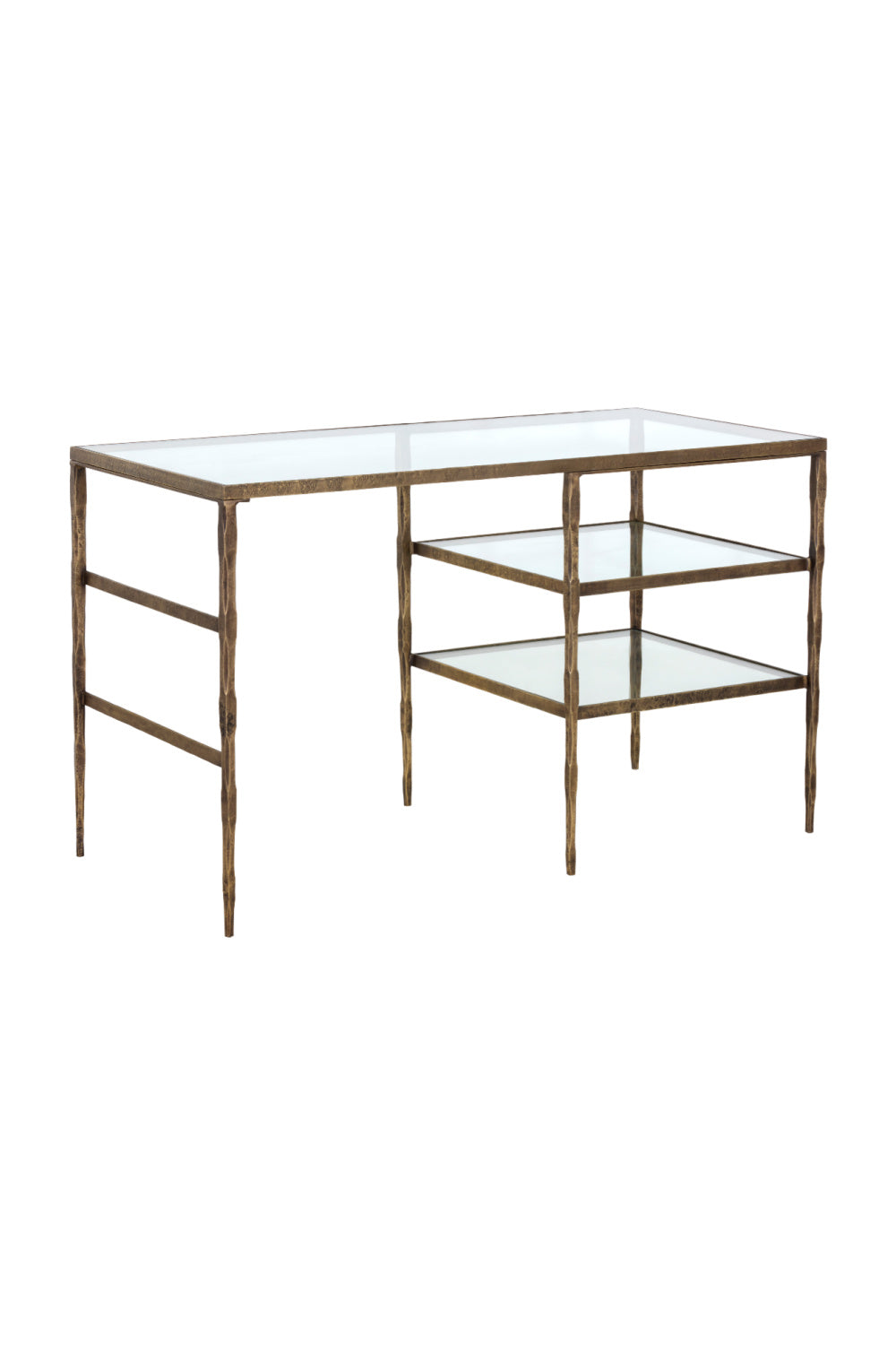   Modern European furniture - Glass 2-Shelf Desk - www.oroa.com | Oroa.com