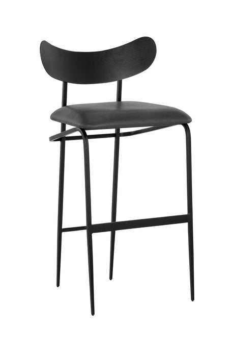   Modern European furniture - Black Sculpted Back Bar Stool - www.oroa.com | Oroa.com