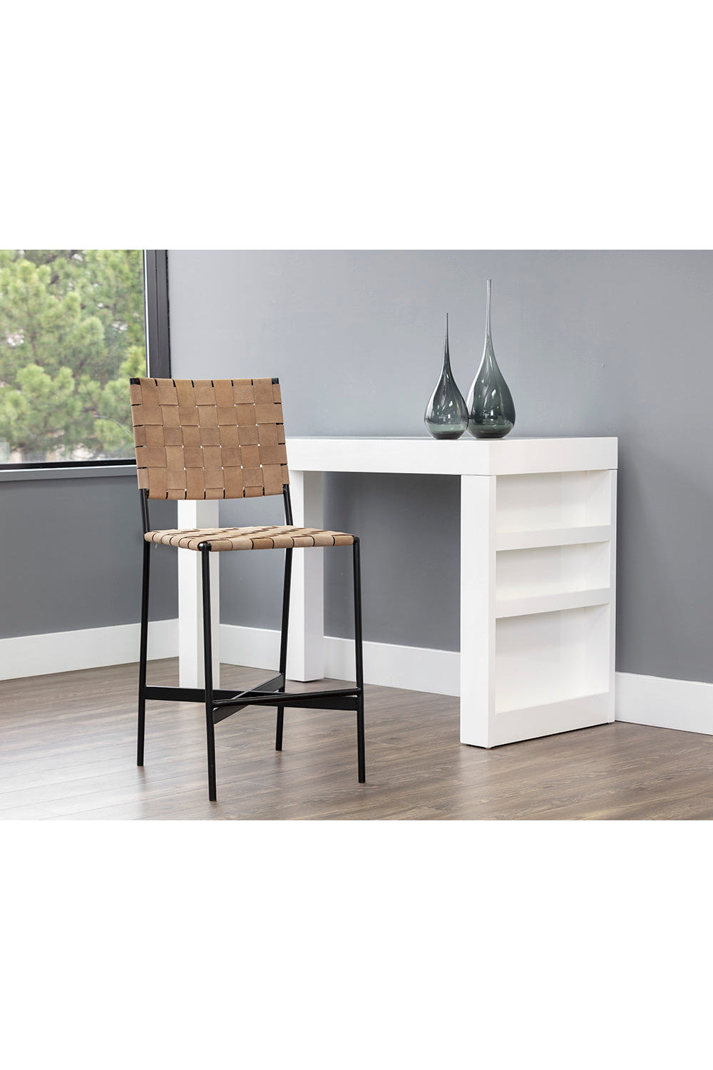   Modern European furniture - Weaved Suede Leather Counter Stool - www.oroa.com | Oroa.com