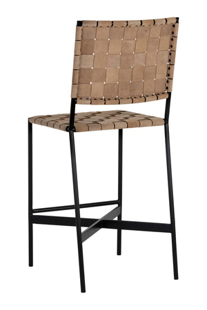   Modern European furniture - Weaved Suede Leather Counter Stool - www.oroa.com | Oroa.com