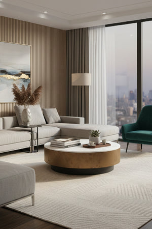   Modern European furniture - Round White Marble Coffee Table - www.oroa.com | Oroa.com