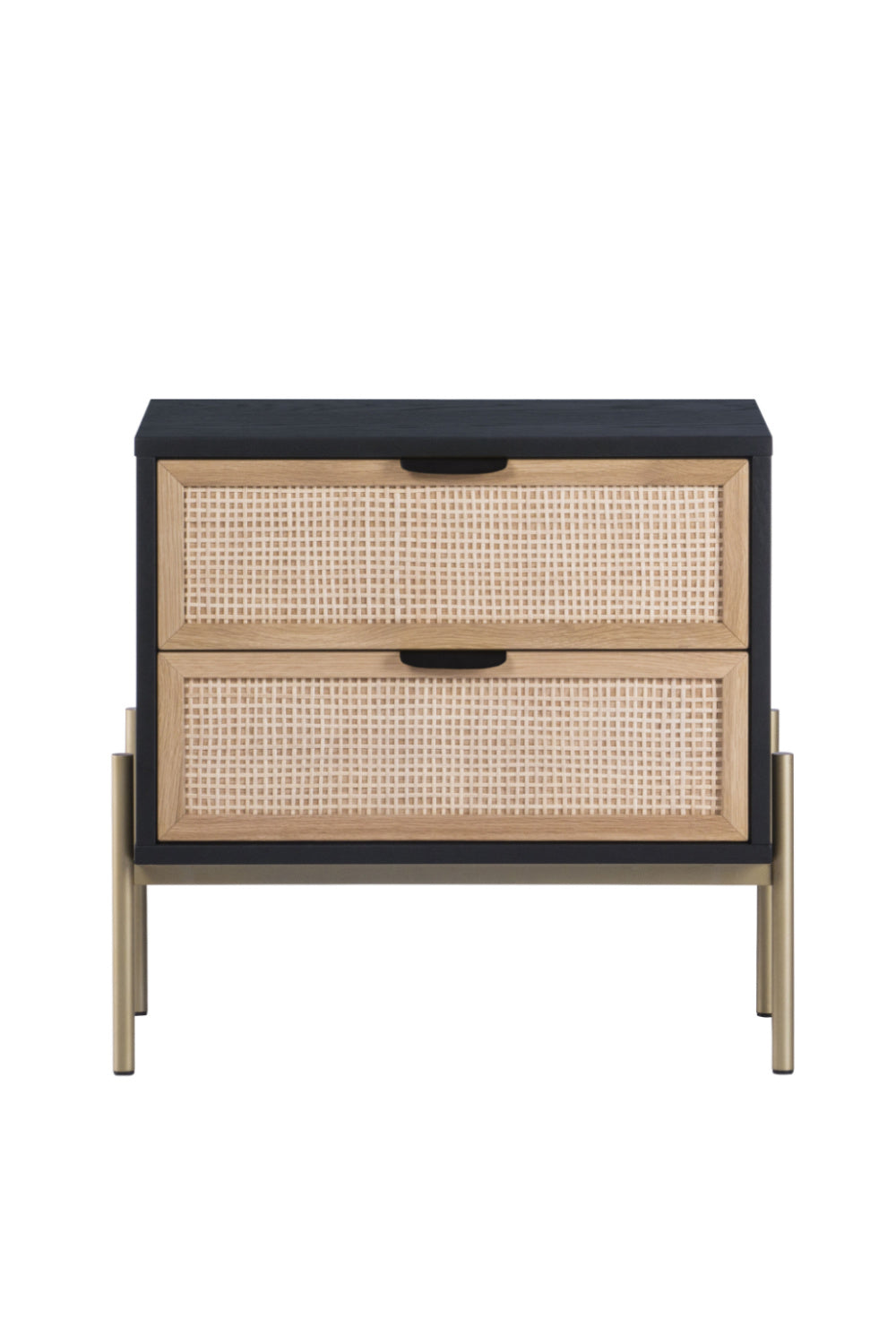   Modern European furniture - Black Oak Nightstand with Rattan Drawers - www.oroa.com | Oroa.com