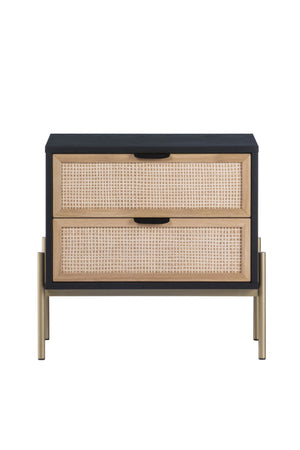   Modern European furniture - Black Oak Nightstand with Rattan Drawers - www.oroa.com | Oroa.com