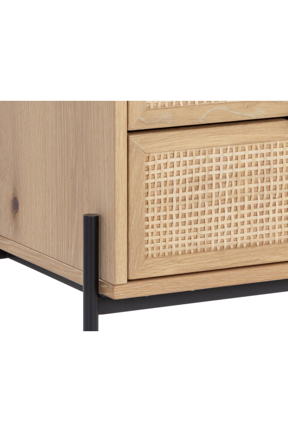   Modern European furniture - Black Oak Nightstand with Rattan Drawers - www.oroa.com | Oroa.com