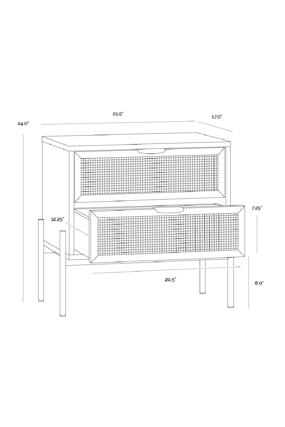   Modern European furniture - Black Oak Nightstand with Rattan Drawers - www.oroa.com | Oroa.com