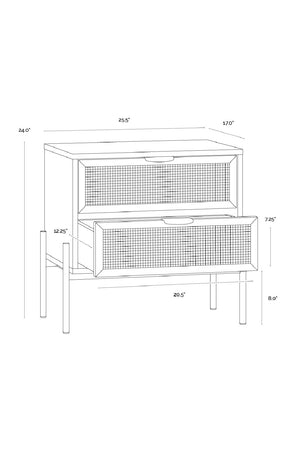   Modern European furniture - Black Oak Nightstand with Rattan Drawers - www.oroa.com | Oroa.com