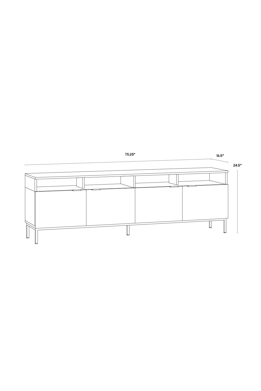   Modern European furniture - Cream Oak 4-Door Modular Cabinet - www.oroa.com | Oroa.com
