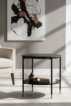   Modern European furniture - Black 2-Layer Indoor/Outdoor Side Table - www.oroa.com | Oroa.com