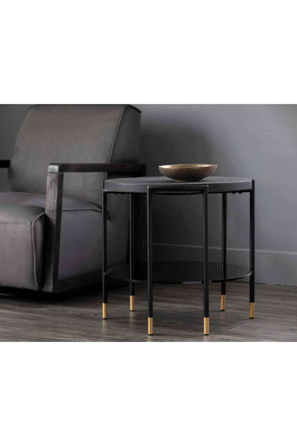   Modern European furniture - Black 2-Layer Indoor/Outdoor Side Table - www.oroa.com | Oroa.com