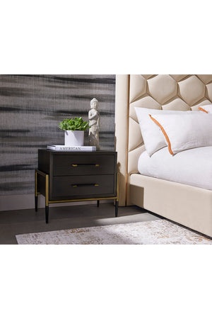   Modern European furniture - Acacia Veneer 2-Drawer Nightstand - www.oroa.com | Oroa.com