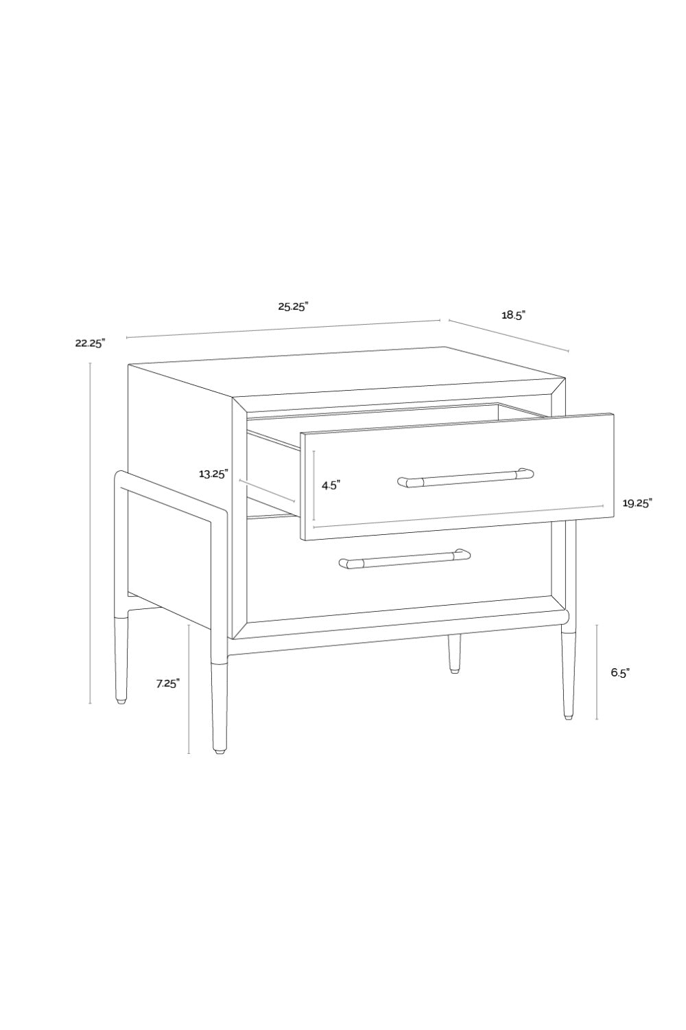   Modern European furniture - Acacia Veneer 2-Drawer Nightstand - www.oroa.com | Oroa.com