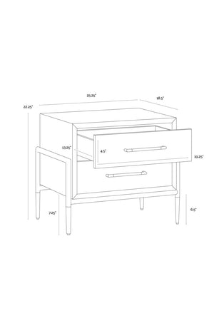   Modern European furniture - Acacia Veneer 2-Drawer Nightstand - www.oroa.com | Oroa.com
