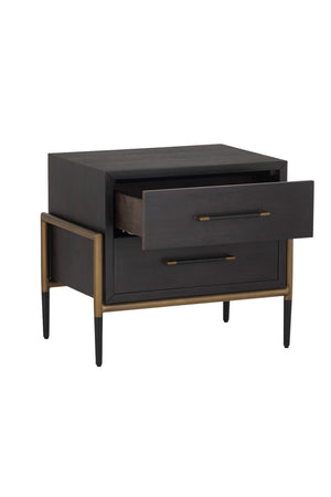   Modern European furniture - Acacia Veneer 2-Drawer Nightstand - www.oroa.com | Oroa.com