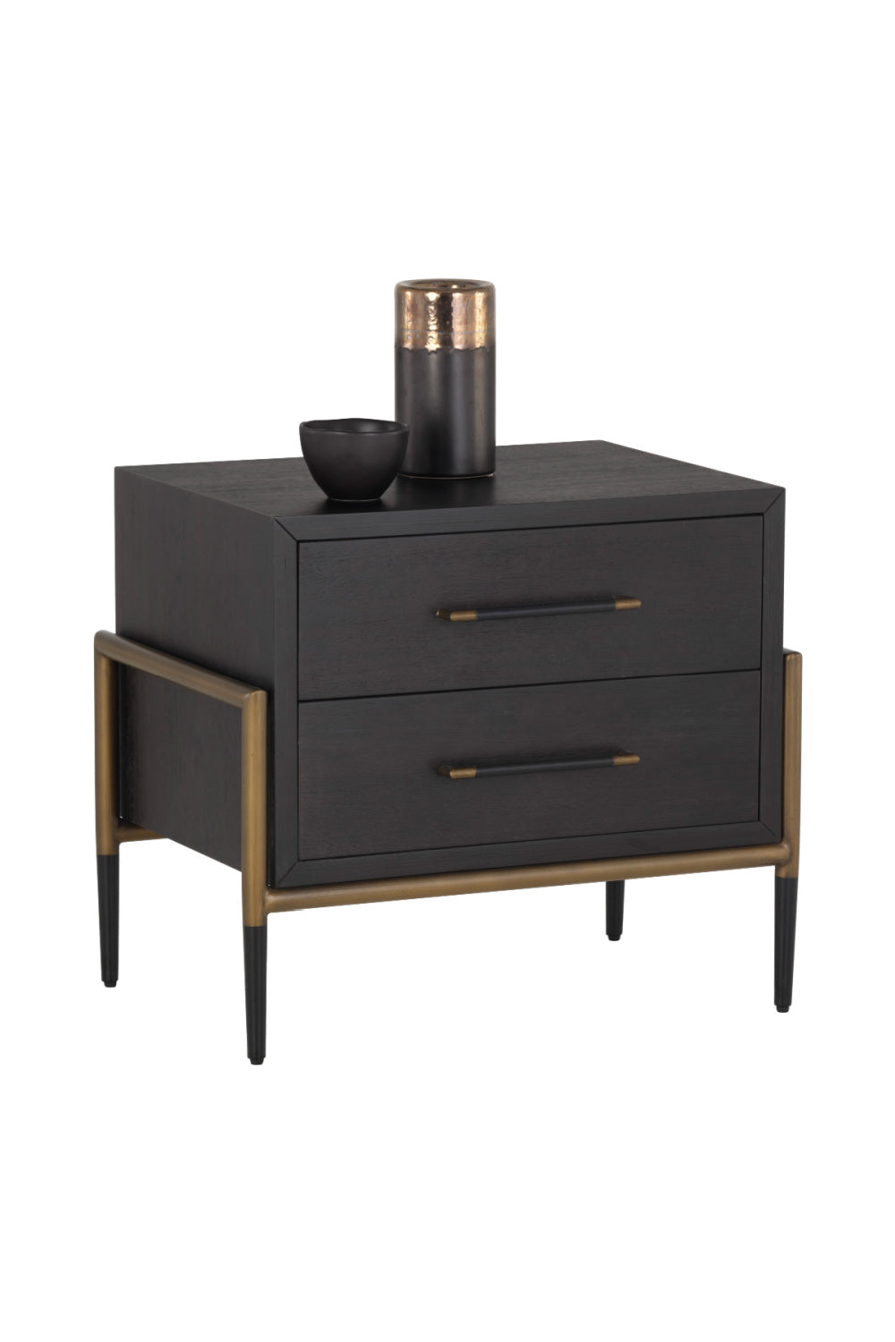   Modern European furniture - Acacia Veneer 2-Drawer Nightstand - www.oroa.com | Oroa.com