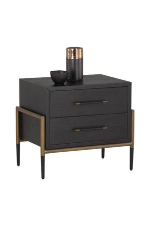   Modern European furniture - Acacia Veneer 2-Drawer Nightstand - www.oroa.com | Oroa.com