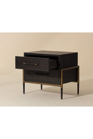   Modern European furniture - Acacia Veneer 2-Drawer Nightstand - www.oroa.com | Oroa.com