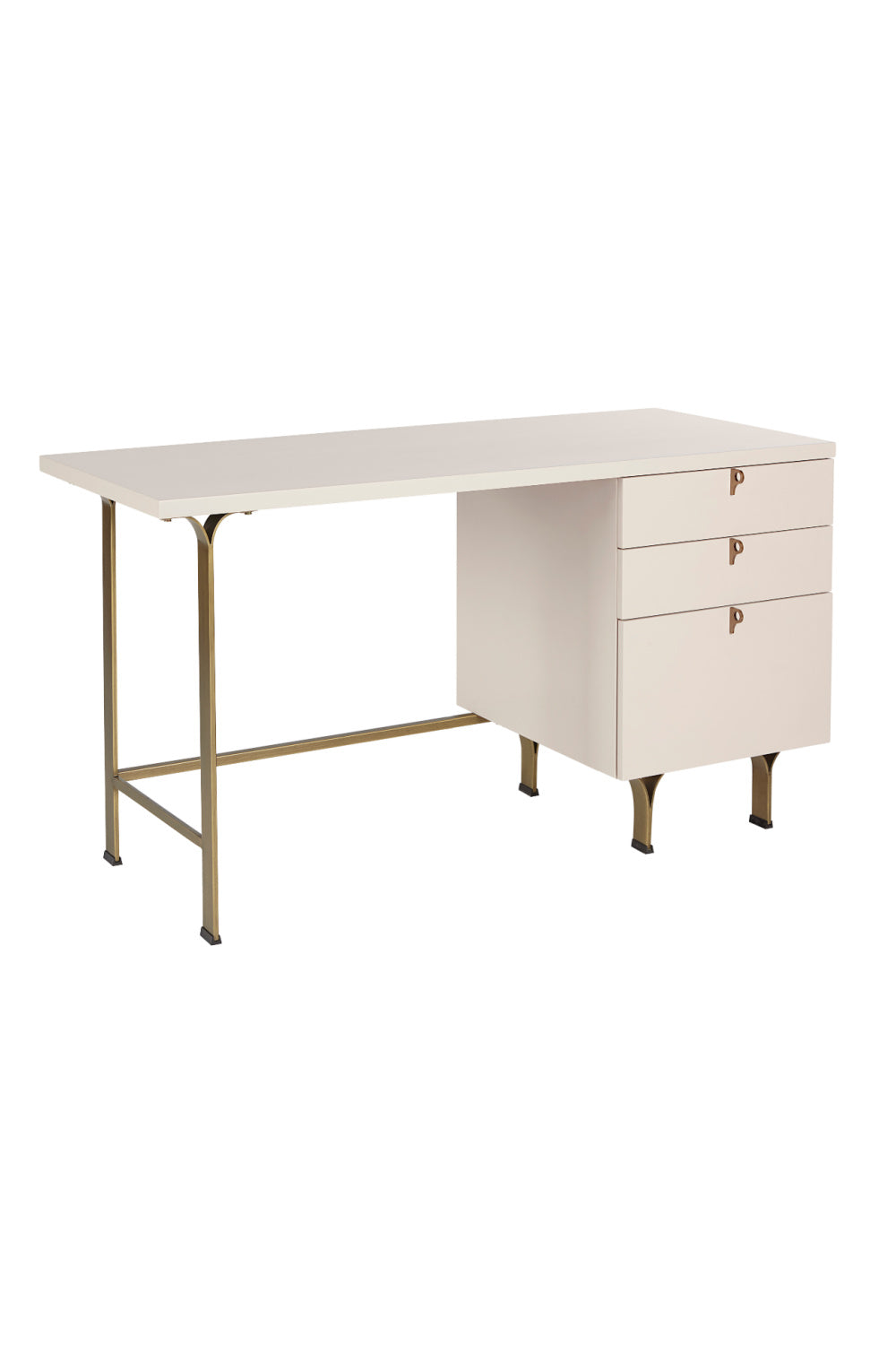   Modern European furniture - Cream Wooden 3-Drawer Desk - www.oroa.com | Oroa.com