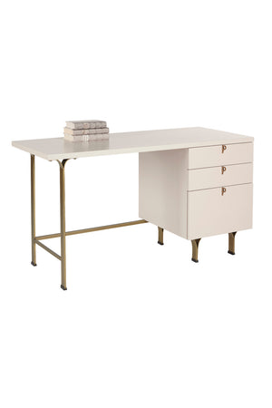   Modern European furniture - Cream Wooden 3-Drawer Desk - www.oroa.com | Oroa.com
