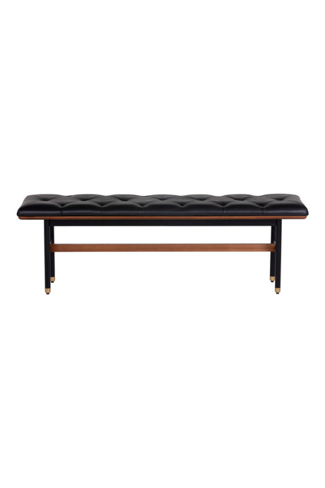  Modern European furniture - Black Leather Look Bench - www.oroa.com | Oroa.com