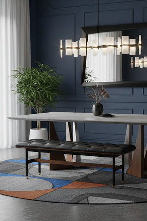   Modern European furniture - Black Leather Look Bench - www.oroa.com | Oroa.com