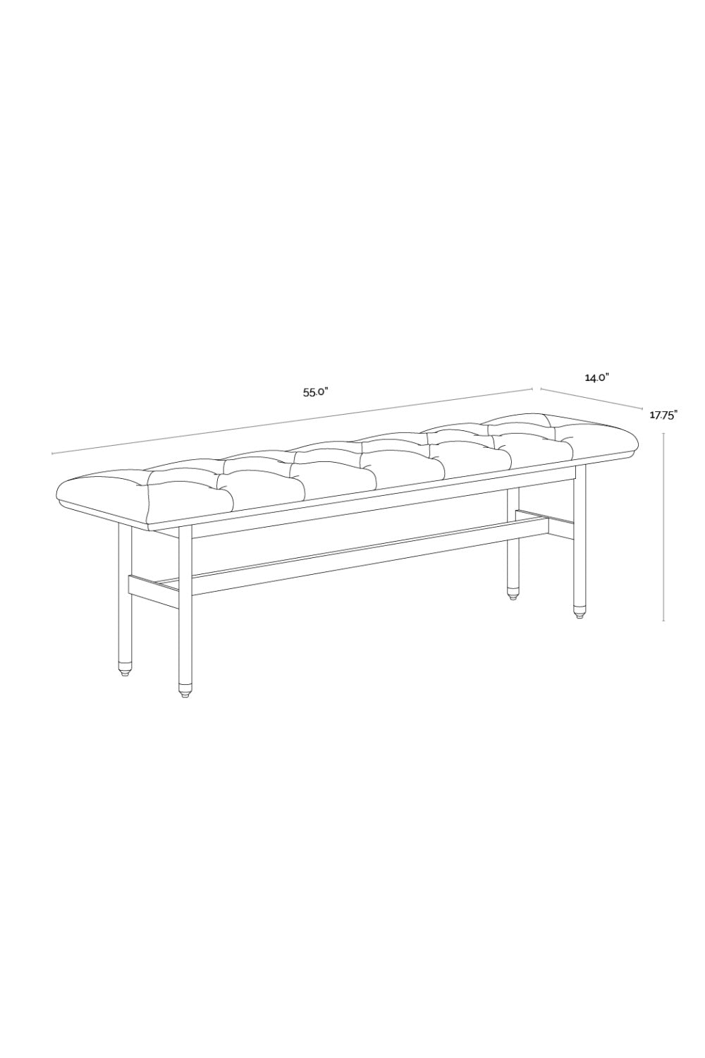   Modern European furniture - Black Leather Look Bench - www.oroa.com | Oroa.com