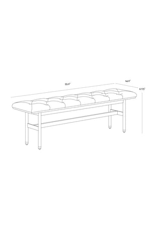   Modern European furniture - Black Leather Look Bench - www.oroa.com | Oroa.com