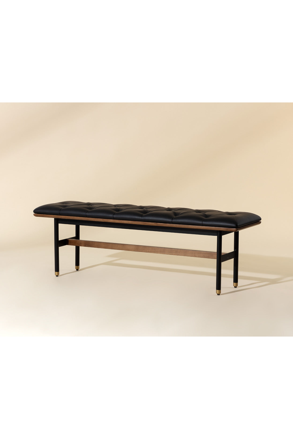   Modern European furniture - Black Leather Look Bench - www.oroa.com | Oroa.com