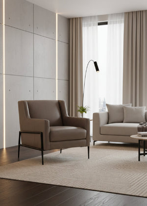  Modern European furniture - Gray Leather Modern Lounge Chair - www.oroa.com | Oroa.com