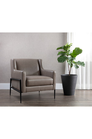   Modern European furniture - Gray Leather Modern Lounge Chair - www.oroa.com | Oroa.com
