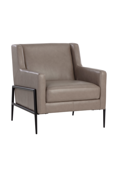   Modern European furniture - Gray Leather Modern Lounge Chair - www.oroa.com | Oroa.com