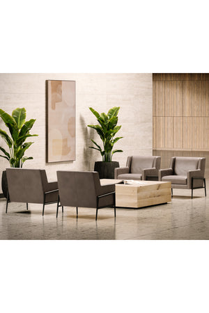   Modern European furniture - Gray Leather Modern Lounge Chair - www.oroa.com | Oroa.com