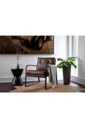   Modern European furniture - Brown Leather Industrial Lounge Chair - www.oroa.com | Oroa.com
