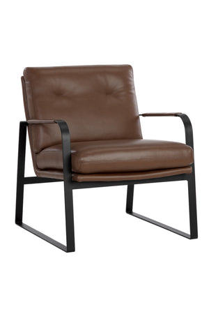   Modern European furniture - Brown Leather Industrial Lounge Chair - www.oroa.com | Oroa.com