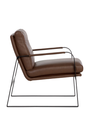   Modern European furniture - Brown Leather Industrial Lounge Chair - www.oroa.com | Oroa.com