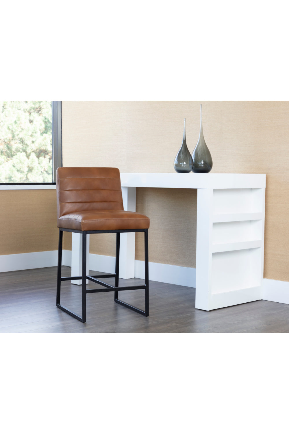   Modern European furniture - Modern Channel-Tufted Counter Stool - www.oroa.com | Oroa.com