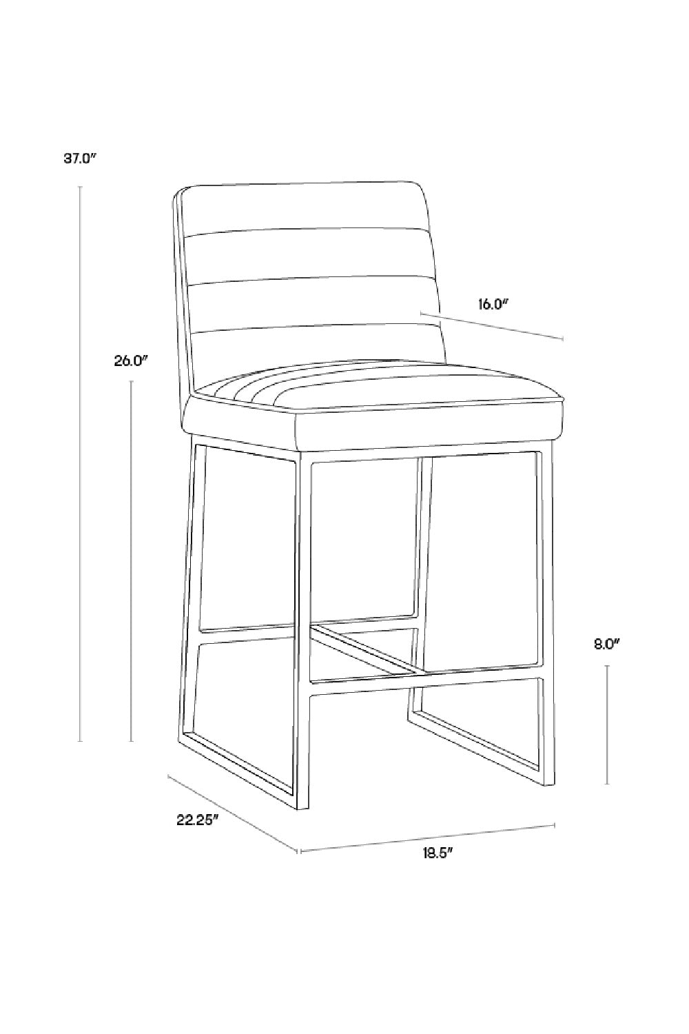   Modern European furniture - Modern Channel-Tufted Counter Stool - www.oroa.com | Oroa.com