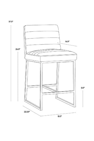   Modern European furniture - Modern Channel-Tufted Counter Stool - www.oroa.com | Oroa.com