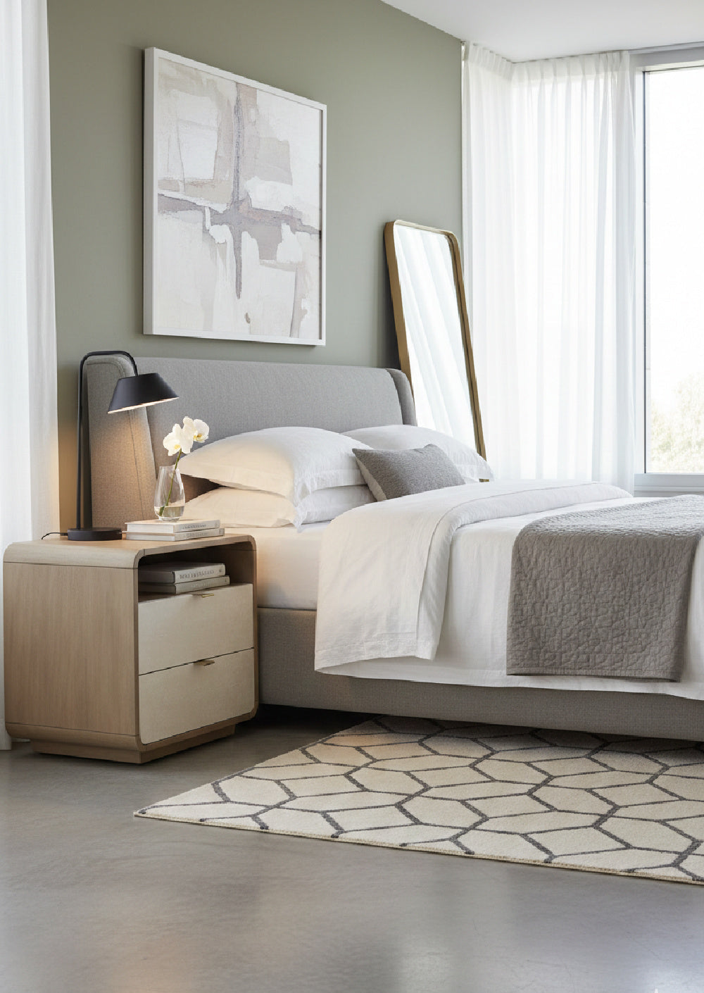   Modern European furniture - Cream Acacia 2-Drawer Nightstand - www.oroa.com | Oroa.com