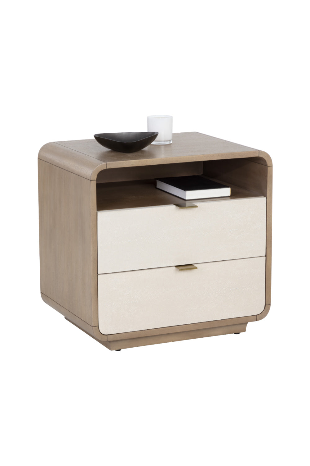   Modern European furniture - Cream Acacia 2-Drawer Nightstand - www.oroa.com | Oroa.com
